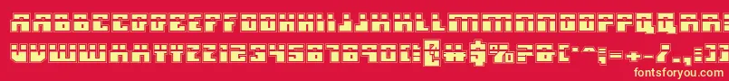 MicronianLaserAcademy Font – Yellow Fonts on Red Background