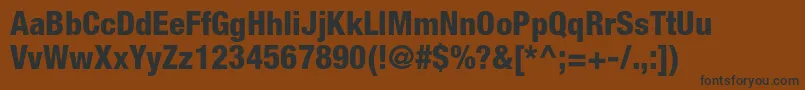 フォントHelveticaneueltstdHvcn – 黒い文字が茶色の背景にあります