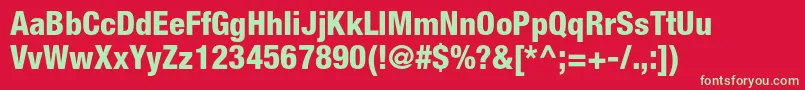 HelveticaneueltstdHvcn Font – Green Fonts on Red Background