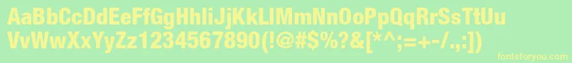 HelveticaneueltstdHvcn Font – Yellow Fonts on Green Background