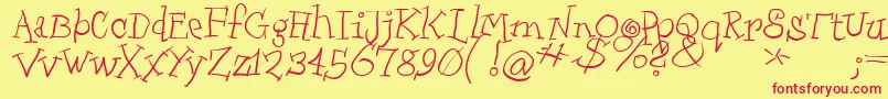 More about Scrapdealer Font Scrapdealer Font – Red Fonts on Yellow Background