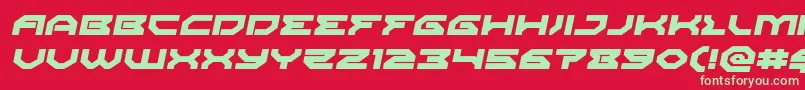 フォントXenodemonexpandital – 赤い背景に緑の文字