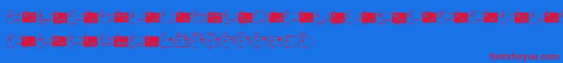 ZxspeckbSolid Font – Red Fonts on Blue Background