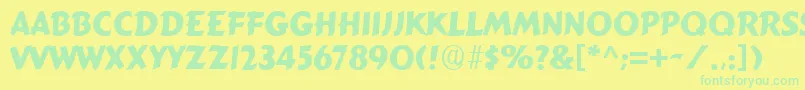 SignboardRegular-Schriftart – Grüne Schriften auf gelbem Hintergrund