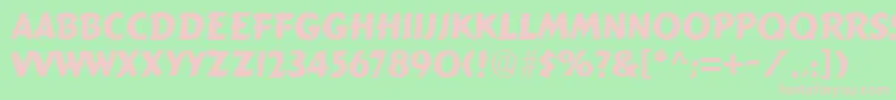 フォントSignboardRegular – 緑の背景にピンクのフォント