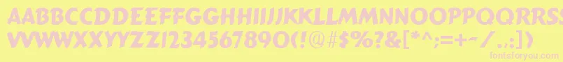SignboardRegular-fontti – vaaleanpunaiset fontit keltaisella taustalla