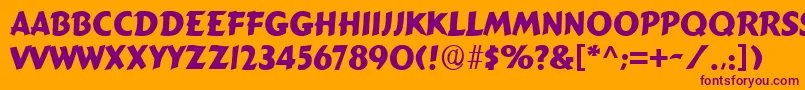 SignboardRegular Font – Purple Fonts on Orange Background