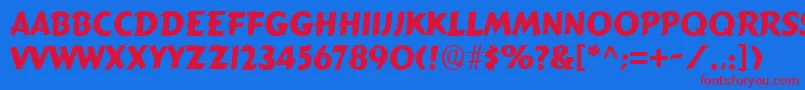 SignboardRegular Font – Red Fonts on Blue Background