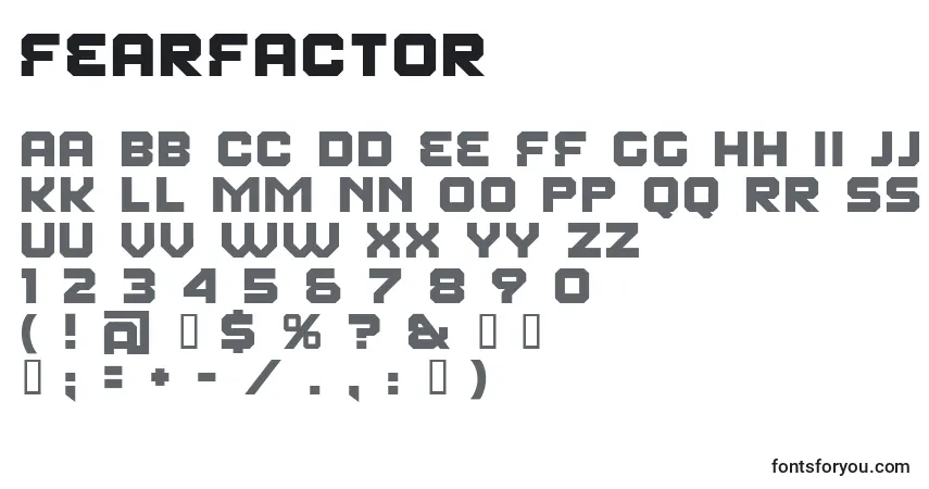 Шрифт FearFactor – алфавит, цифры, специальные символы
