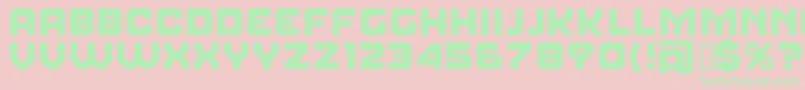 Fonte FearFactor – fontes verdes em um fundo rosa