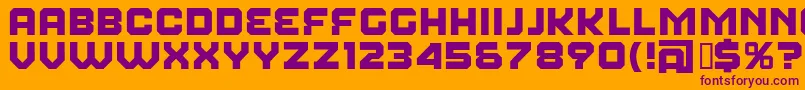 フォントFearFactor – オレンジの背景に紫のフォント