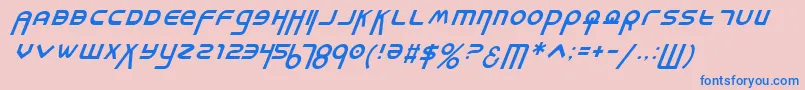 フォントMilkBarItalic – ピンクの背景に青い文字