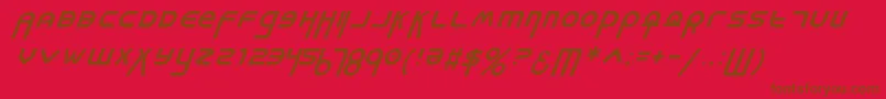 フォントMilkBarItalic – 赤い背景に茶色の文字