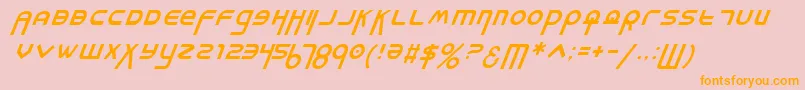 フォントMilkBarItalic – オレンジの文字がピンクの背景にあります。