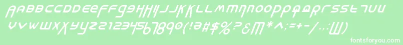 フォントMilkBarItalic – 緑の背景に白い文字