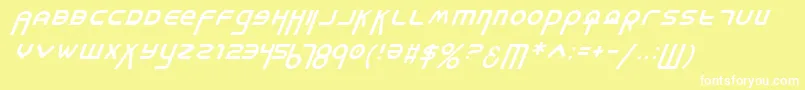 フォントMilkBarItalic – 黄色い背景に白い文字