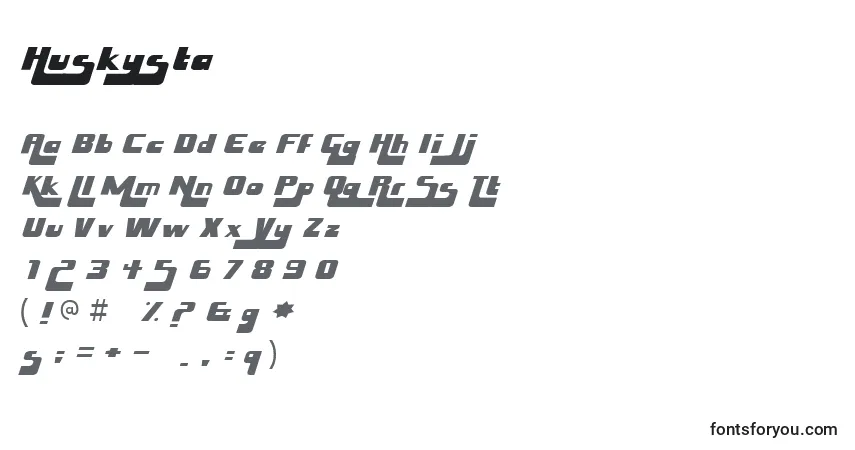 Fuente Huskysta - alfabeto, números, caracteres especiales