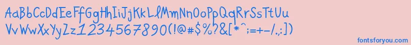 Police PfkidsproGradefive – polices bleues sur fond rose