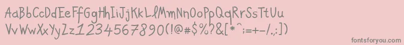 PfkidsproGradefive Font – Gray Fonts on Pink Background
