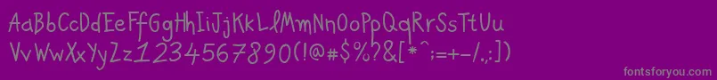PfkidsproGradefive Font – Gray Fonts on Purple Background