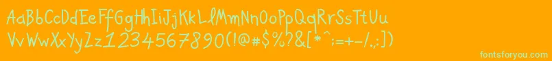 フォントPfkidsproGradefive – オレンジの背景に緑のフォント