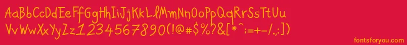 PfkidsproGradefive Font – Orange Fonts on Red Background