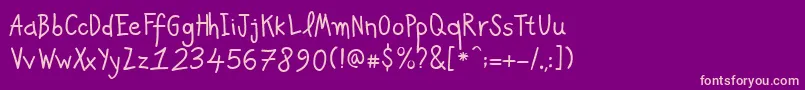 PfkidsproGradefive Font – Pink Fonts on Purple Background