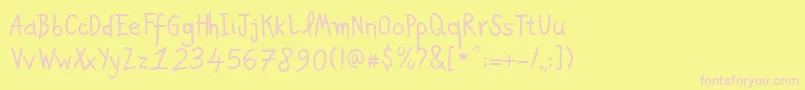 PfkidsproGradefive Font – Pink Fonts on Yellow Background