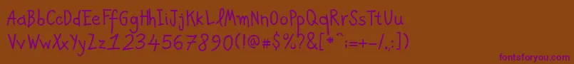 PfkidsproGradefive Font – Purple Fonts on Brown Background