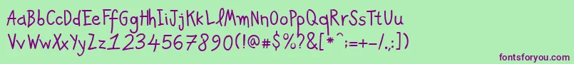 PfkidsproGradefive Font – Purple Fonts on Green Background