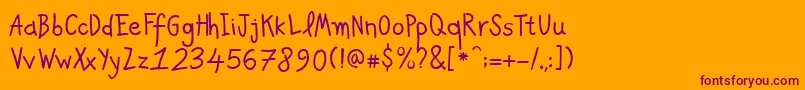 Шрифт PfkidsproGradefive – фиолетовые шрифты на оранжевом фоне