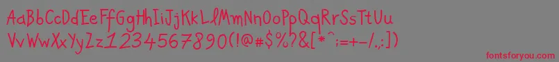PfkidsproGradefive Font – Red Fonts on Gray Background