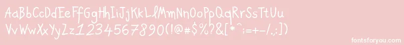 PfkidsproGradefive Font – White Fonts on Pink Background