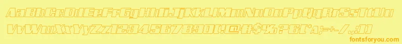Galacticstormoutital Font – Orange Fonts on Yellow Background