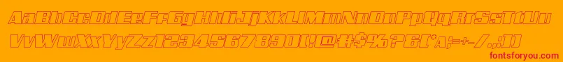 Galacticstormoutital Font – Red Fonts on Orange Background
