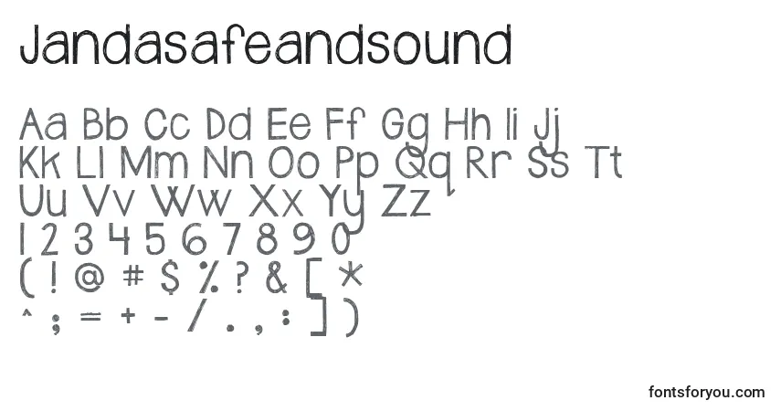 Schriftart Jandasafeandsound – Alphabet, Zahlen, spezielle Symbole