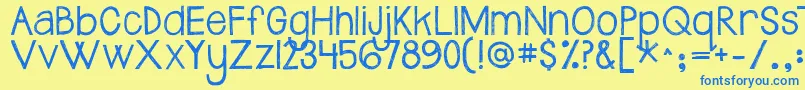 Jandasafeandsound Font – Blue Fonts on Yellow Background