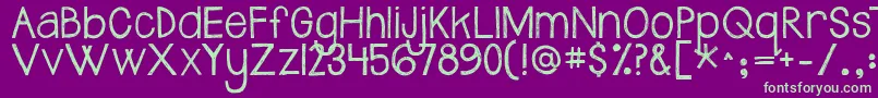 Jandasafeandsound Font – Green Fonts on Purple Background