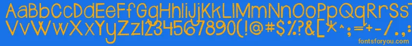 Jandasafeandsound Font – Orange Fonts on Blue Background