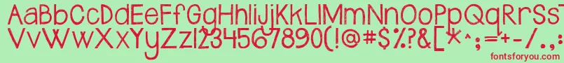 Jandasafeandsound Font – Red Fonts on Green Background