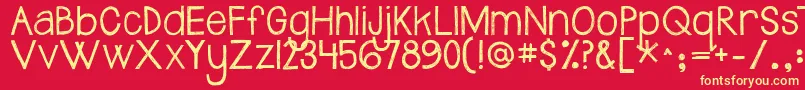Jandasafeandsound Font – Yellow Fonts on Red Background