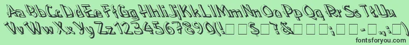 フォントLowealefty – 緑の背景に黒い文字