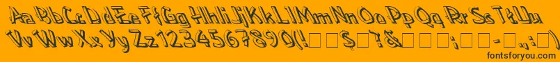 Lowealefty-Schriftart – Schwarze Schriften auf orangefarbenem Hintergrund