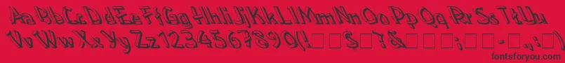Czcionka Lowealefty – czarne czcionki na czerwonym tle