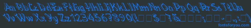 Lowealefty-Schriftart – Blaue Schriften auf schwarzem Hintergrund