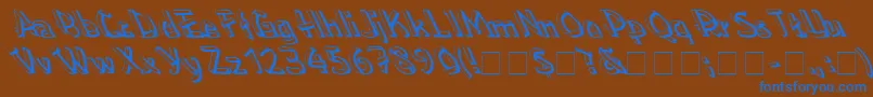フォントLowealefty – 茶色の背景に青い文字