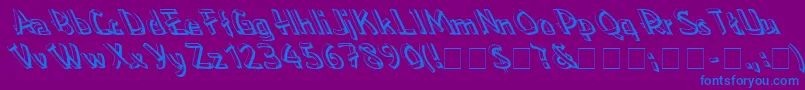 Шрифт Lowealefty – синие шрифты на фиолетовом фоне