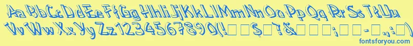 Lowealefty Font – Blue Fonts on Yellow Background