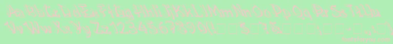 Lowealefty-fontti – vaaleanpunaiset fontit vihreällä taustalla