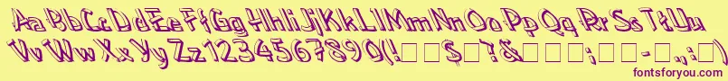 Lowealefty Font – Purple Fonts on Yellow Background